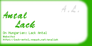 antal lack business card